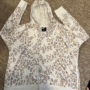 Nike Zip Hoodie with Gray Cheetah Print